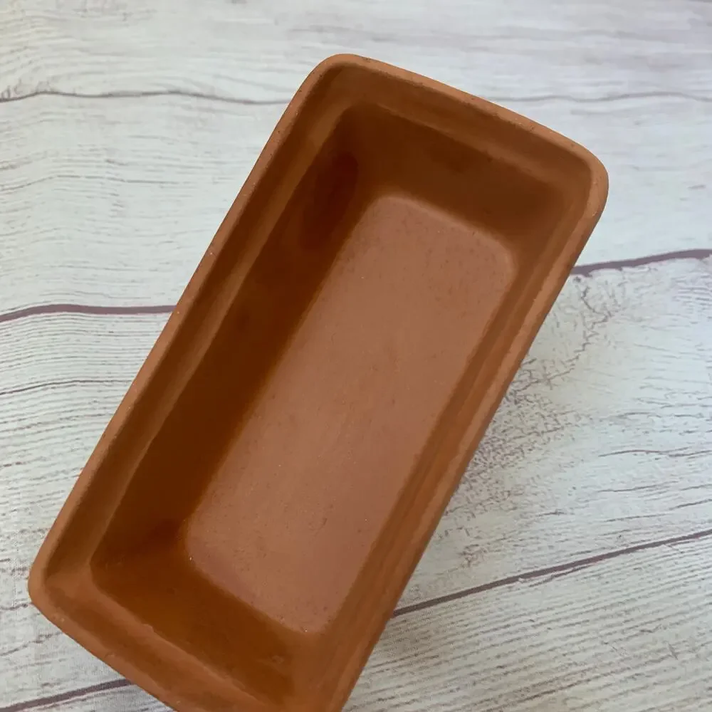 Vintage Terracotta Butter Dish Floral Textured Lid by American Container Co.
